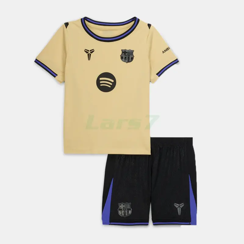 Camiseta Barcelona 2ª Equipación 2025/2026 Oro Niño Kit
