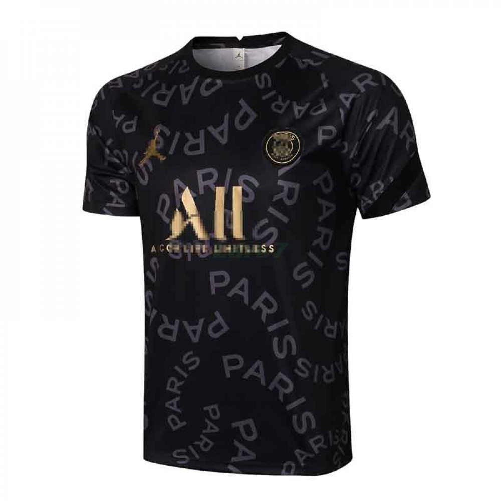 Camiseta de Entrenamiento PSG 2021/2022 Jordan Letra Estampado Negro - LARS7