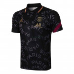 Polo PSG 2021/2022 Jordan Letra Estampado Negro