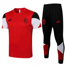 Camiseta De Entrenamiento AC Milan 2021/2022 Rojo Manga Blanco/Negro