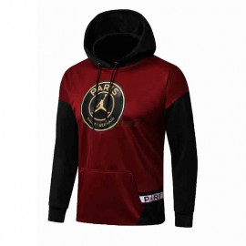 Sudadera PSG 2021/2022 Con Capucha Rojo Oscuro Manga Negro