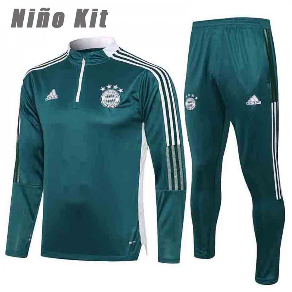 Sudadera De Entrenamiento Bayern Munich 2021/2022 Niño Kit Verde Oscuro