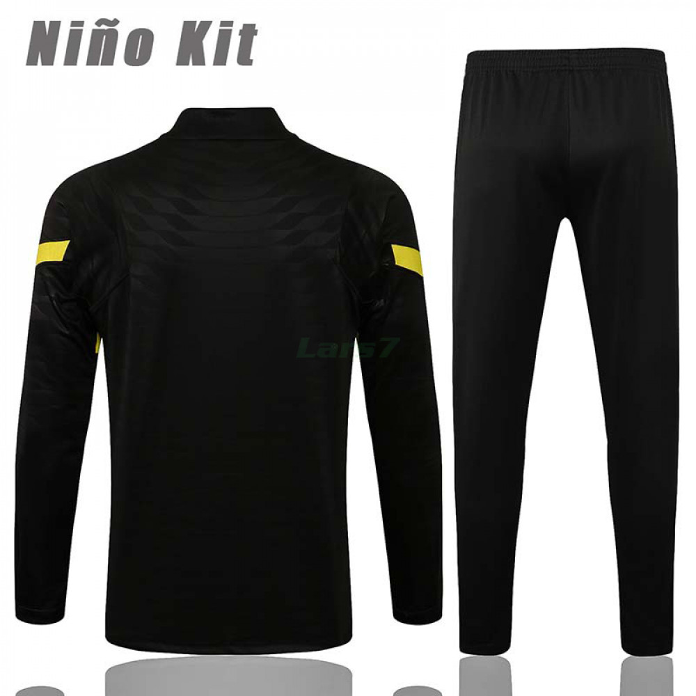 Chandal de Sudadera del Manchester United 2021-2022 Nino Negro