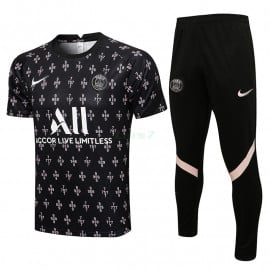 Camiseta de Entrenamiento PSG 2021/2022 Kit Negro Estampado Rosa