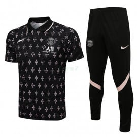 Polo PSG 2021/2022 Kit Negro Estampado Rosa