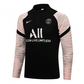 Sudadera de Entrenamiento PSG 2021/2022 Negro Manga Rosa