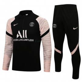 Sudadera de Entrenamiento PSG 2021/2022 Negro Manga Rosa