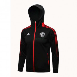 Chaqueta Manchester Unied 2021/2022 Con Capucha Negro/Rojo