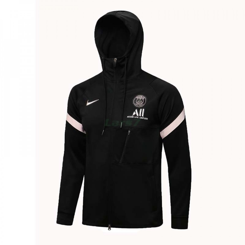 Chaqueta PSG 2021/2022 Con Capucha Negro/Rosa