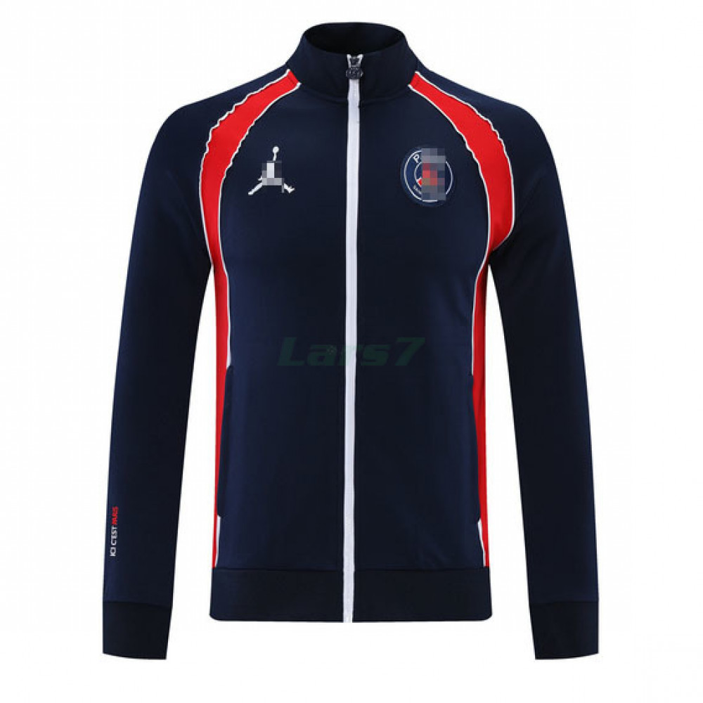 Chaqueta PSG 2021/2022 Cuello Alto Azul Oscuro/Rojo