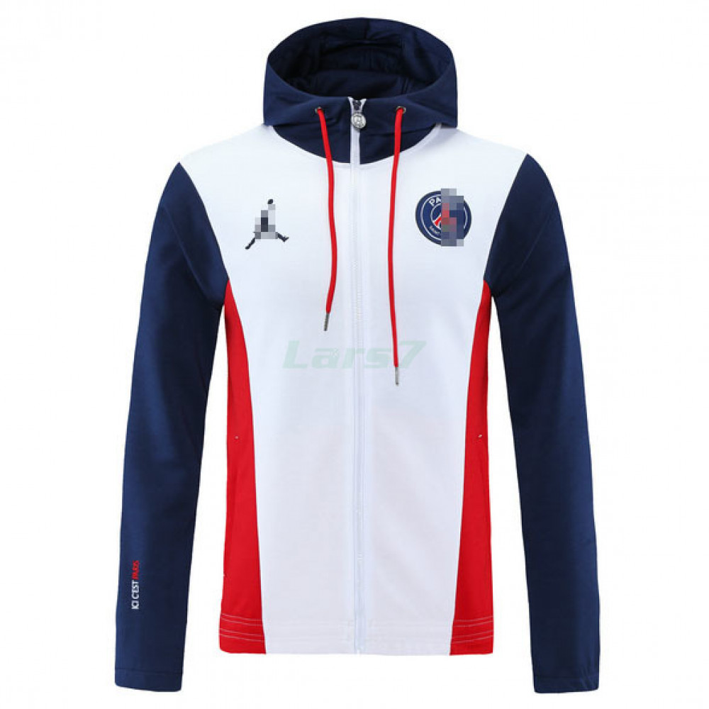 Chaqueta PSG 2021/2022 Jordan Con Capucha Azul/Blanco/Rojo