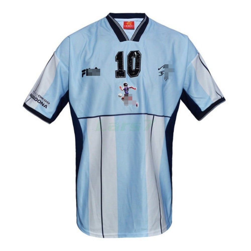 Camiseta Argentina 1ª Equipación Maradona 10 Retro 2001