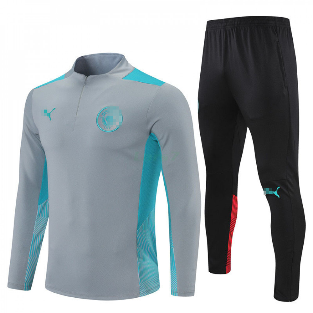 Sudadera De Entrenamiento Manchester City 2021/2022 Kit Gris/Azul