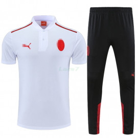 Polo AC Milan 2022/2023 Blanco Marca Rojo