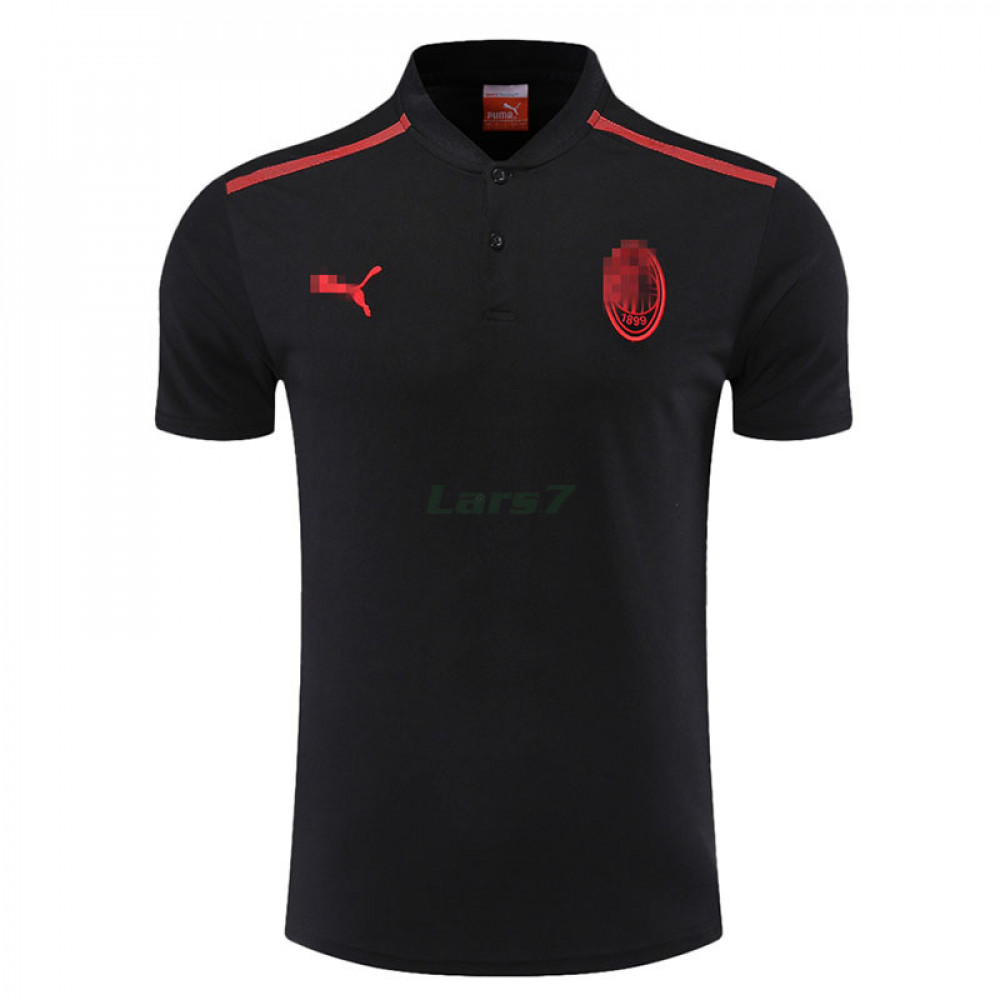 Polo AC Milan 2022/2023 Negro Marca Rojo
