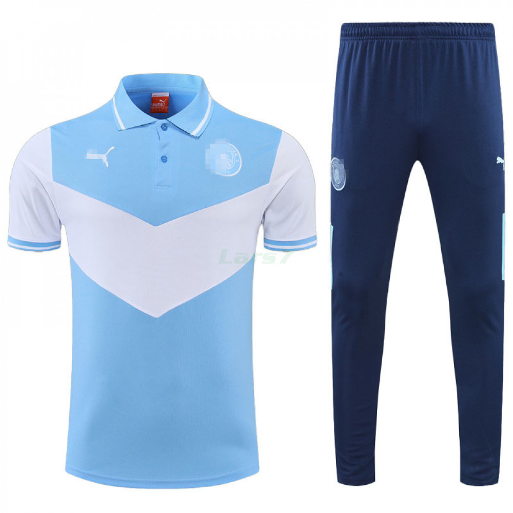 Polo Manchester City 2022/2023 Kit Azul/Blanco