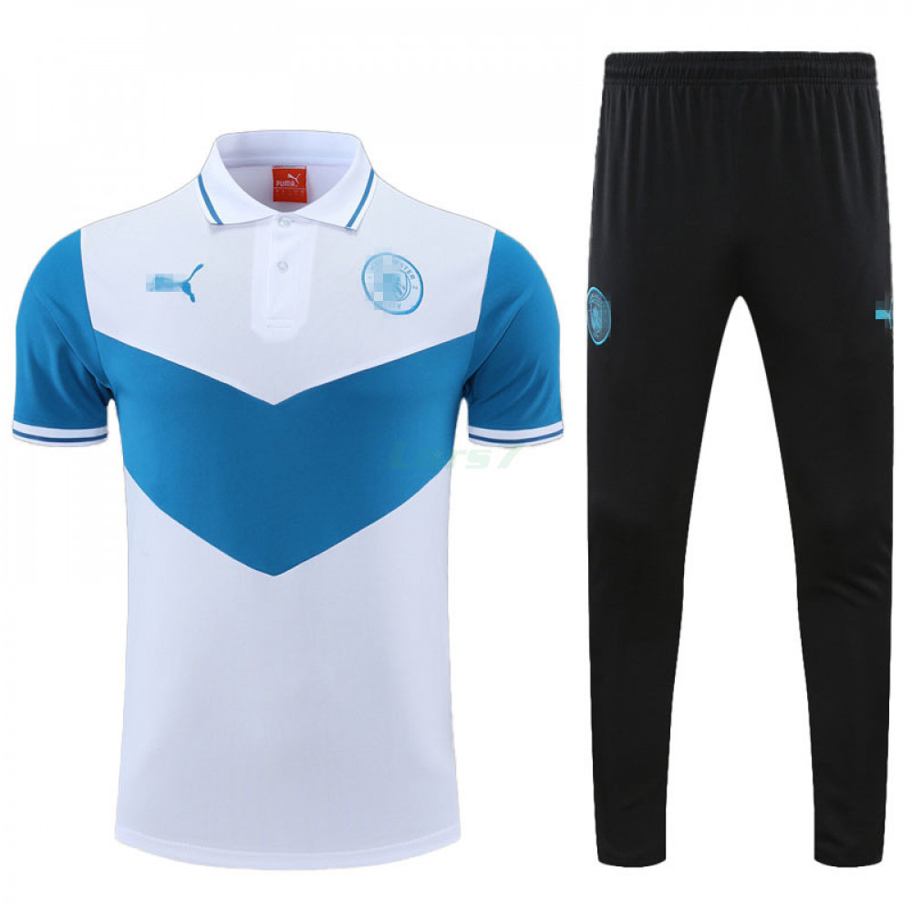 Polo Manchester City 2022/2023 Kit Blanco/Azul