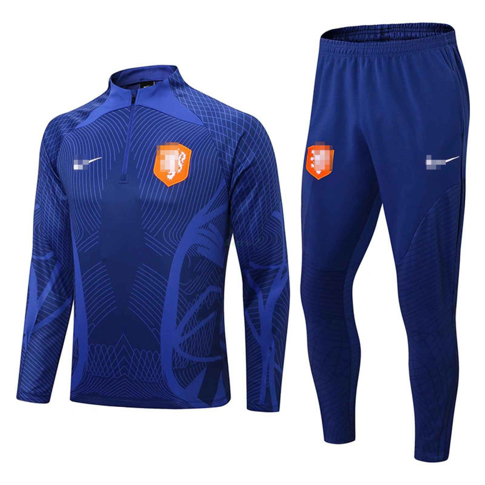 Sudadera de Entrenamiento Holanda 2022 Kit Azul Sudadera de Entrenamiento Holanda 2022 Kit Azul