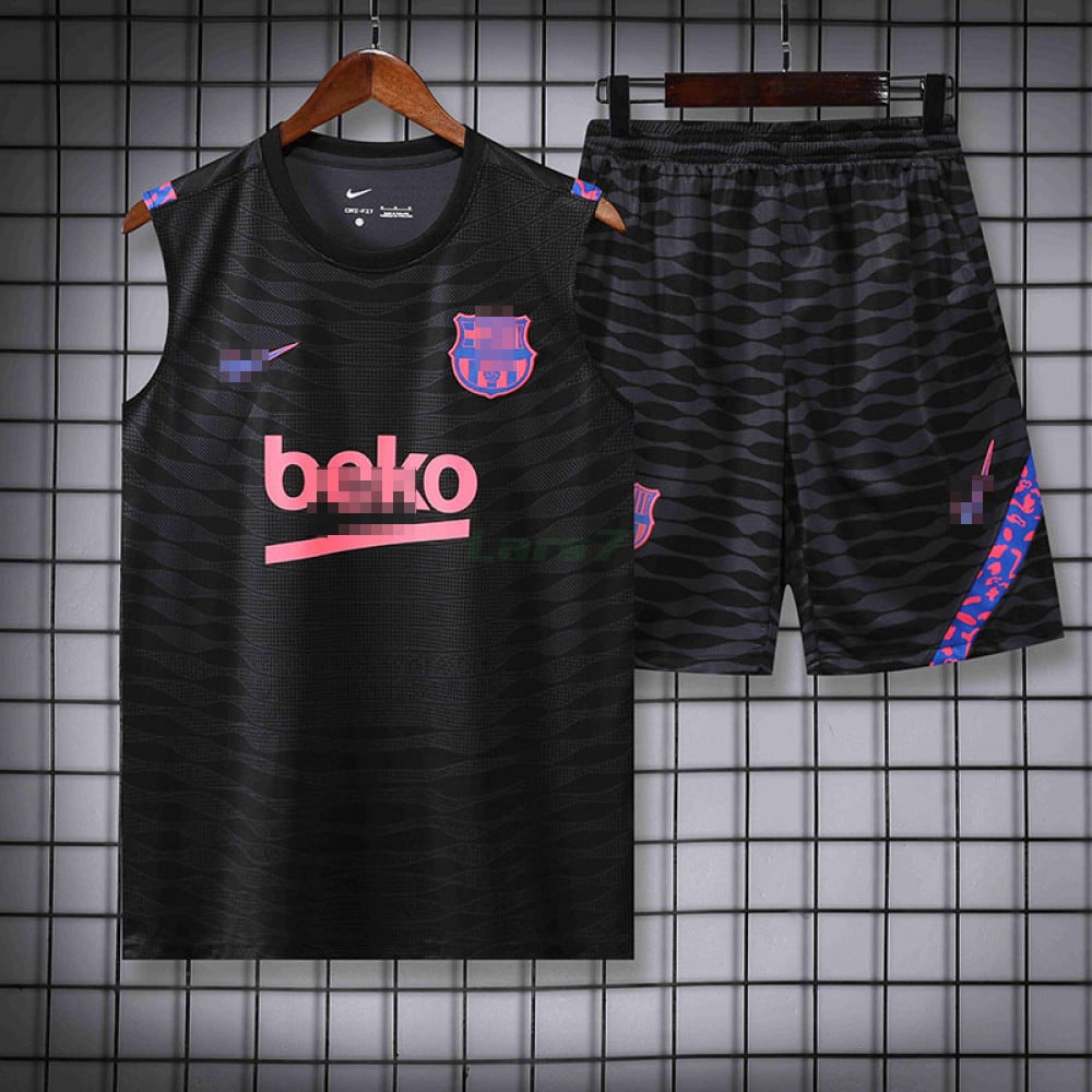 Camiseta de Entrenamiento Barcelona Sin Mangas 2022/2023 Kit Negro/Rosa