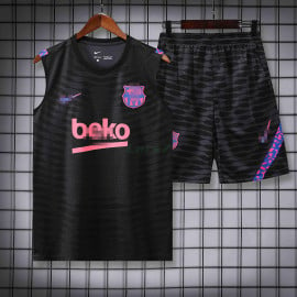Camiseta de Entrenamiento Barcelona Sin Mangas 2022/2023 Kit Negro/Rosa