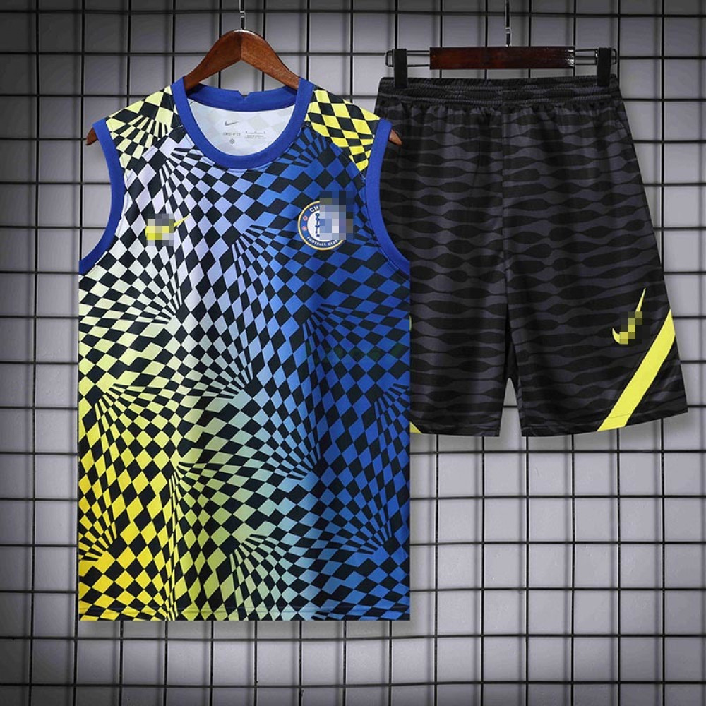 Camiseta de Entrenamiento Chelsea Sin Mangas 2022/2023 Kit Amarillo/Azul