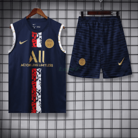 Camiseta de Entrenamiento PSG Sin Mangas 2022/2023 Kit Azul Marino Marca Oro 