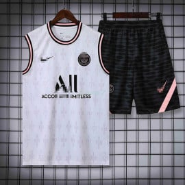 Camiseta de Entrenamiento PSG Sin Mangas 2022/2023 Kit Blanco/Rosa
