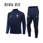 Sudadera De Entrenamiento Francia 2022 Niño Kit Azul