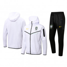 Chaqueta Brasil 2022 Con Capucha Blanco