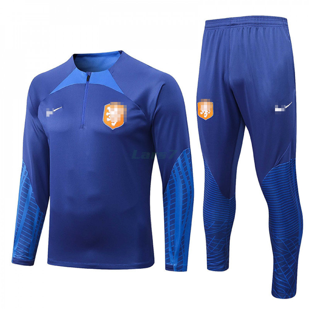 Sudadera de Entrenamiento Holanda 2022 Kit Azul Oscuro