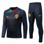 Sudadera de Entrenamiento Portugal 2022 Kit Negro/Azul