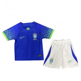 Camiseta Brasil 2ª Equipación 2022 Copa Mundial Niño Kit 