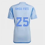 Camiseta Ansu Fati 25 España 2ª Equipación 2022 Mundial