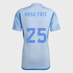 Camiseta Ansu Fati 25 España 2ª Equipación 2022 Mundial