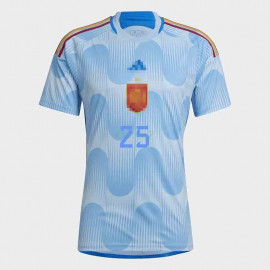 Camiseta Ansu Fati 25 España 2ª Equipación 2022 Mundial