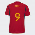 Camiseta Gavi 9 España 1ª Equipación 2022 Mundial