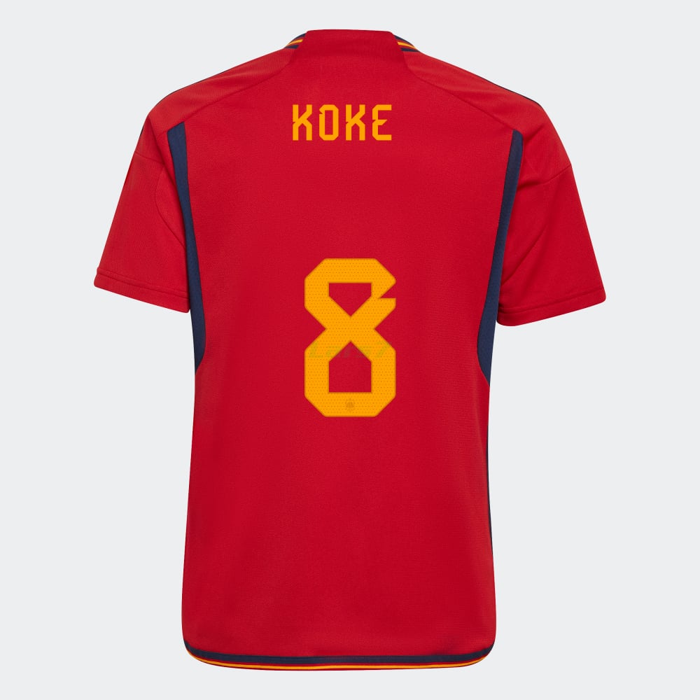 Camiseta Koke 8 España 1ª Equipación 2022 Mundial