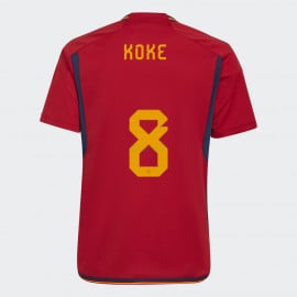 Camiseta Koke 8 España 1ª Equipación 2022 Mundial