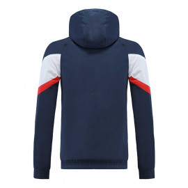 Cortavientos PSG 2022/2023 Con Capucha Azul Marino/Blanco