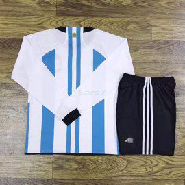 Camiseta Argentina 1ª Equipación 2022 Copa Mundial Kit ML