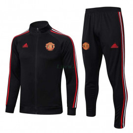 Chandal Manchester United 2022/2023 Negro con Rayas Largas