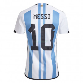 Camiseta Messi 10 Argentina 1ª Equipación 2022 Mundial 3 Estrellas