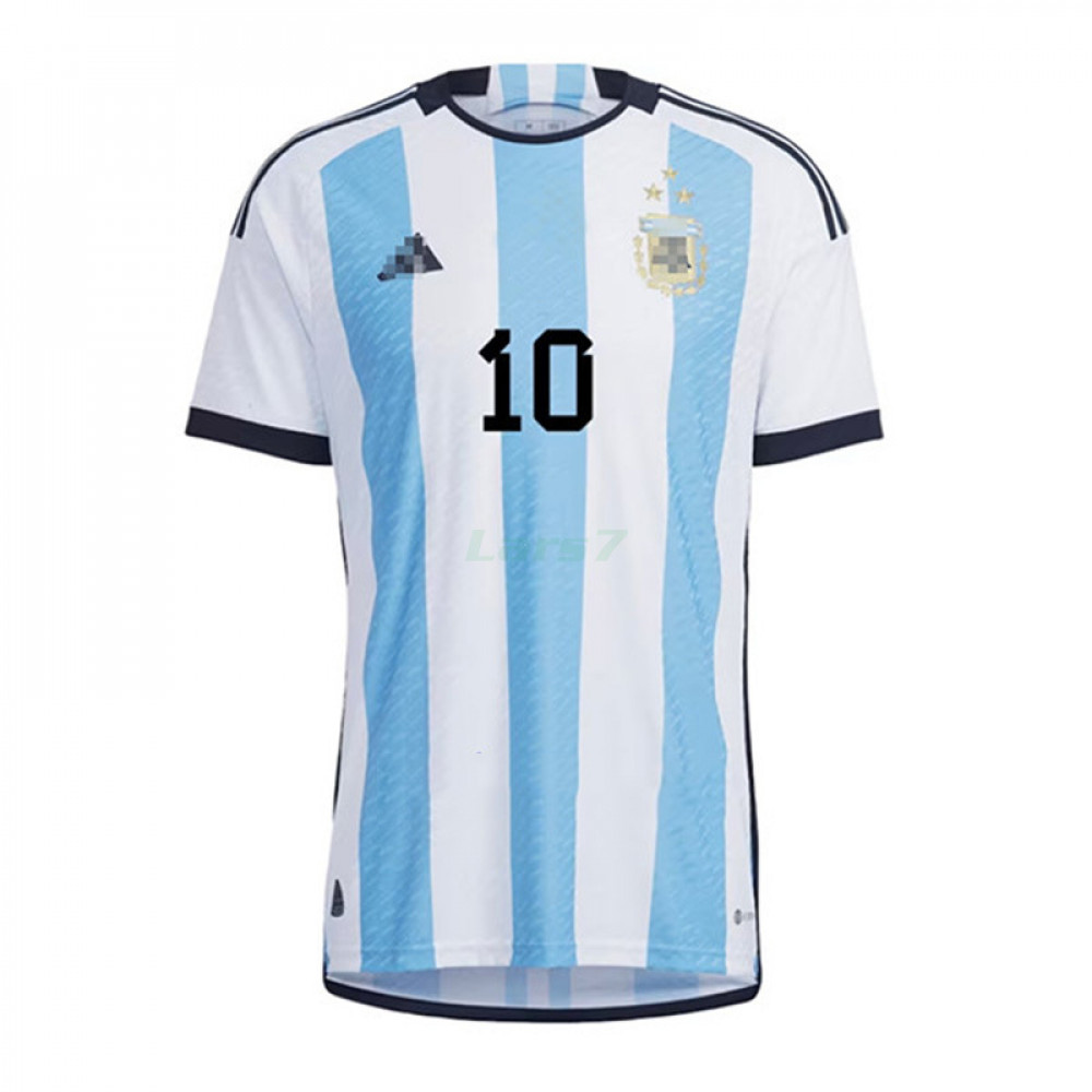 Camiseta Messi 10 Argentina 1ª Equipación 2022 Mundial 3 Estrellas (EDICIÓN JUGADOR)