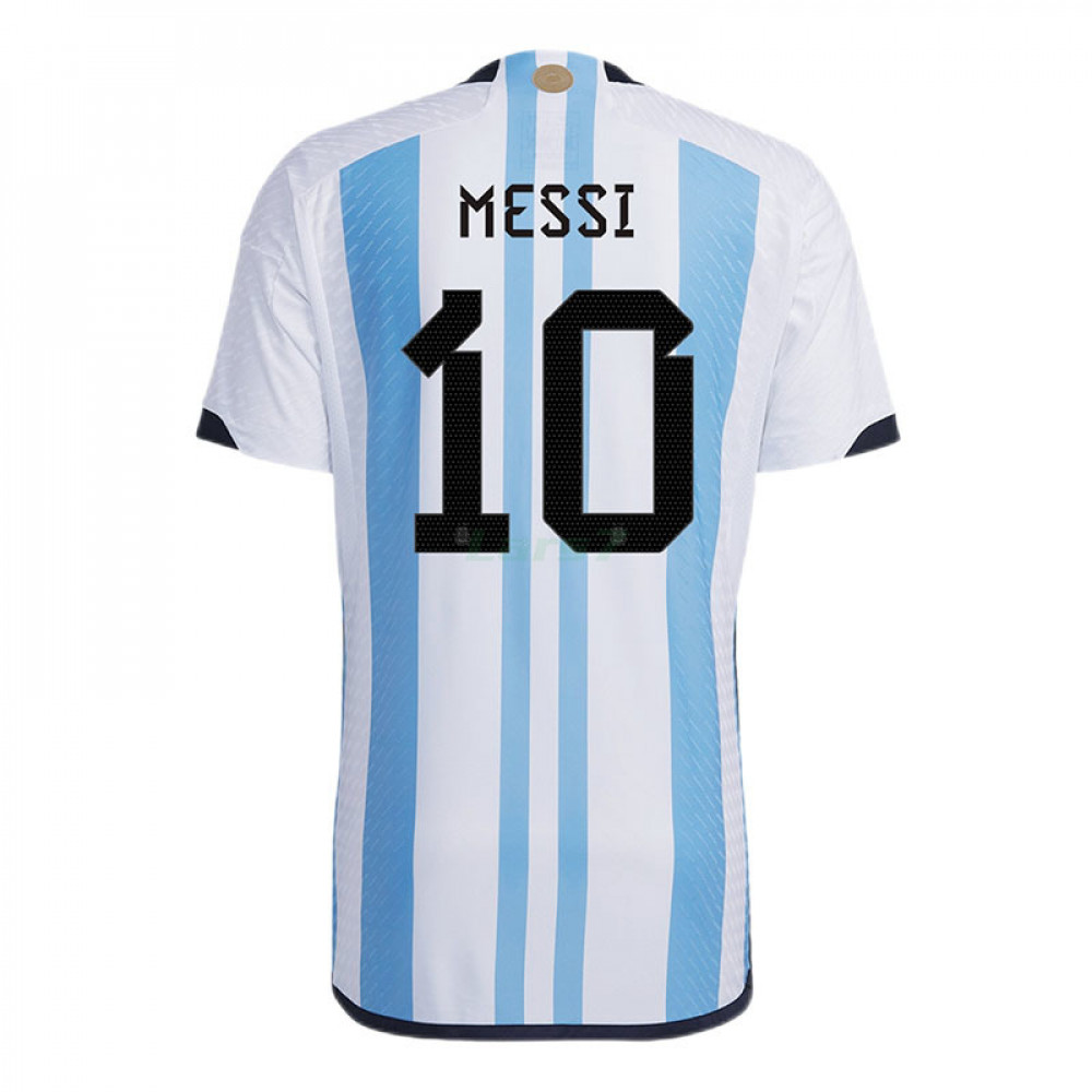 Camiseta Messi 10 Argentina 1ª Equipación 2022 Mundial 3 Estrellas