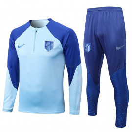 Estricto Tradicion carro Sudadera De Entrenamiento Atlético de Madrid 2022/2023 Azul Claro con  Mangas Azules - LARS7.COM