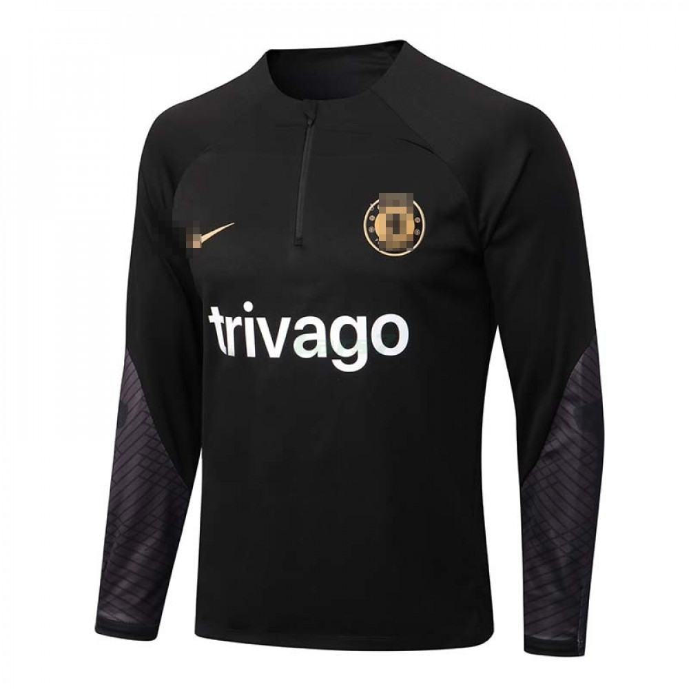 Sudadera De Entrenamiento Chelsea 2022/2023 Negro con Mangas de Malla