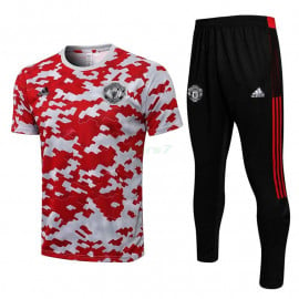 Camiseta de Entrenamiento Manchester United 2021/2022 Kit Rojo/Blanco