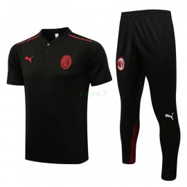 Polo AC Milan 2021/2022 Kit Negro/Rojo