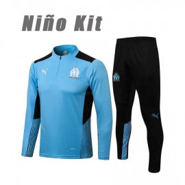 Sudadera De Entrenamiento Olympique Marsell 2021/2022 Niño Kit Azul Claro