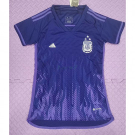 Camiseta Argentina 2ª Equipación 2022 Mundial Campeona con Tres Estrellas Mujer